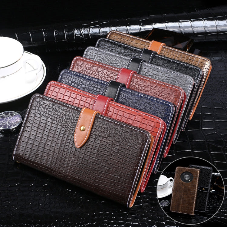 For Cubot Max 3 idewei Crocodile Texture Leather Phone Case(Black)
