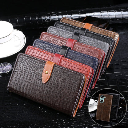 For Honor 60 idewei Crocodile Texture Leather Phone Case(Black)