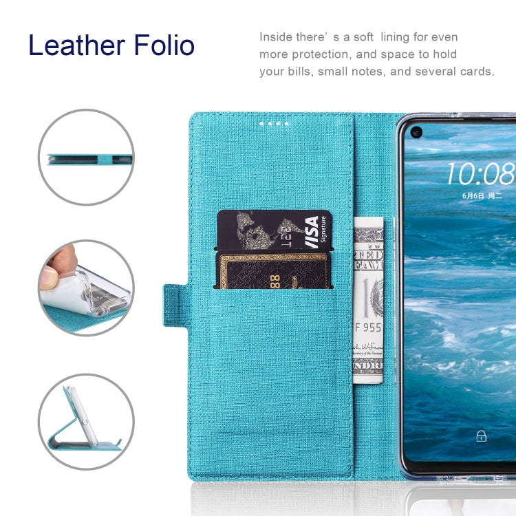 For OnePlus Nord N100 ViLi K Series Shockproof Magnetic Buckle Leather Phone Case(Blue)
