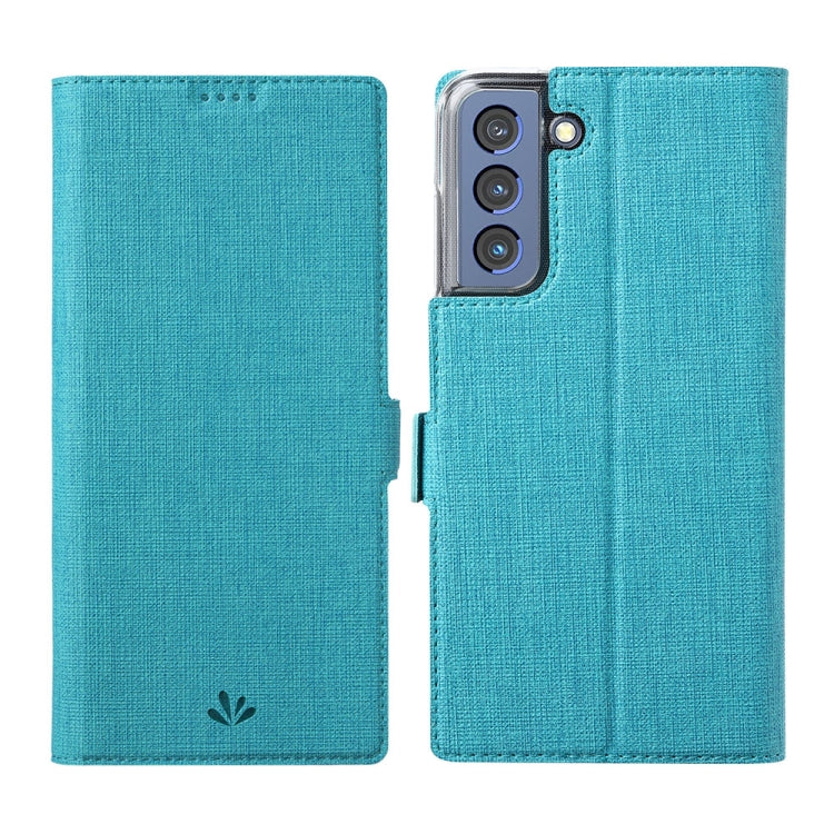 For Samsung Galaxy S21 FE 5G ViLi K Series Magnetic Buckle Horizontal Flip Leather Phone Case(Blue)