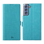 For Samsung Galaxy S21 FE 5G ViLi K Series Magnetic Buckle Horizontal Flip Leather Phone Case(Blue)