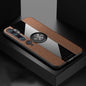 For Xiaomi Mi CC9 Pro XINLI Stitching Cloth Texture TPU Phone Case with Ring Holder(Brown)