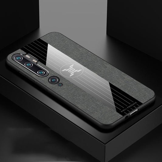 For Xiaomi Mi CC9 Pro XINLI Stitching Cloth Texture TPU Phone Case(Grey)