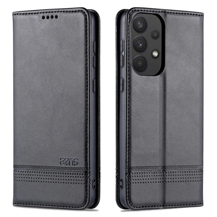 For Samsung Galaxy A53 5G AZNS Magnetic Calf Texture Horizontal Flip Leather Phone Case(Black)