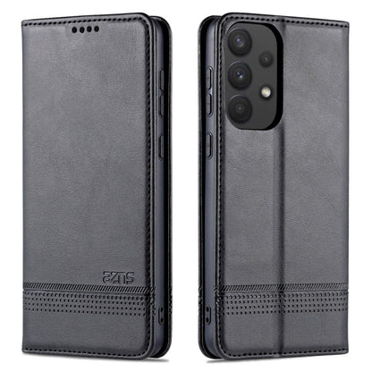 For Samsung Galaxy A53 5G AZNS Magnetic Calf Texture Horizontal Flip Leather Phone Case(Black)