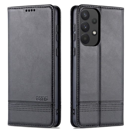For Samsung Galaxy A53 5G AZNS Magnetic Calf Texture Horizontal Flip Leather Phone Case(Black)