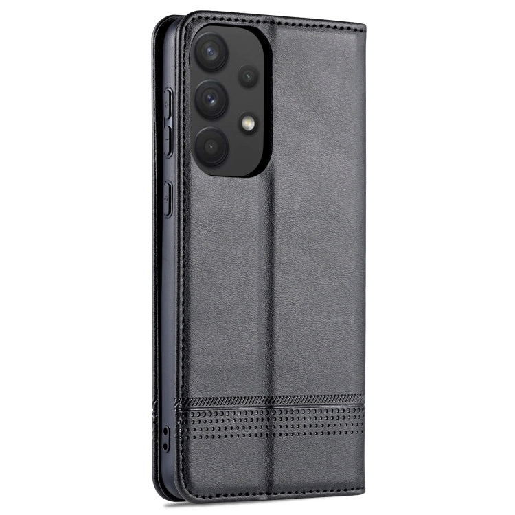 For Samsung Galaxy A53 5G AZNS Magnetic Calf Texture Horizontal Flip Leather Phone Case(Black)