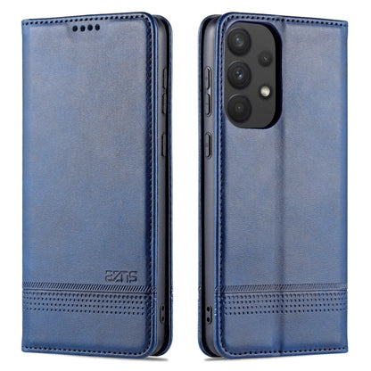 For Samsung Galaxy A53 5G AZNS Magnetic Calf Texture Horizontal Flip Leather Phone Case(Dark Blue)