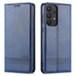 For Samsung Galaxy A53 5G AZNS Magnetic Calf Texture Horizontal Flip Leather Phone Case(Dark Blue)
