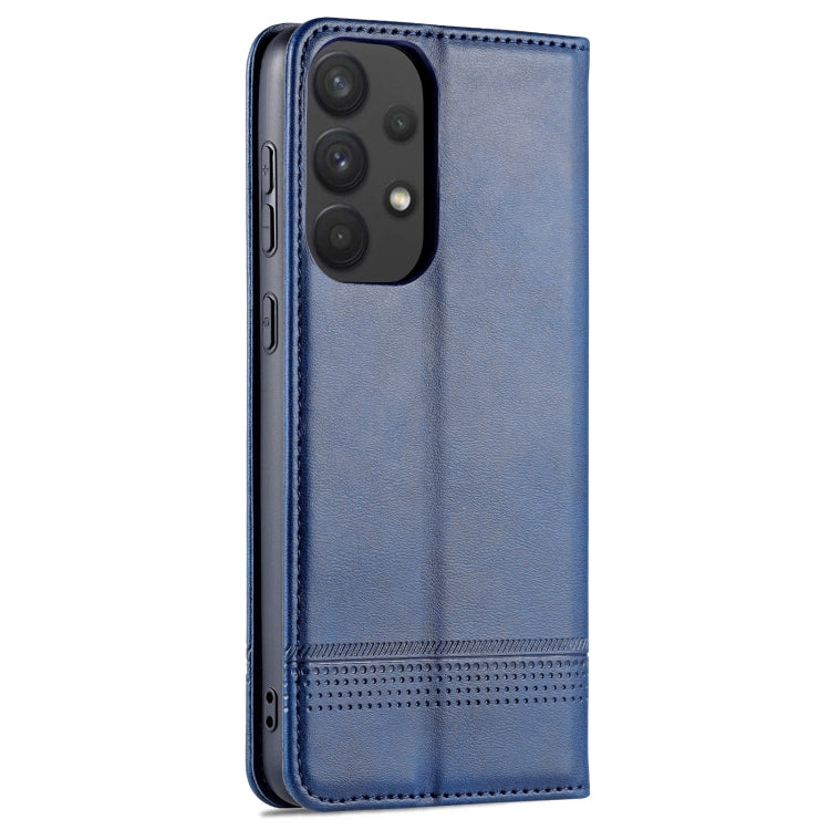 For Samsung Galaxy A53 5G AZNS Magnetic Calf Texture Horizontal Flip Leather Phone Case(Dark Blue)