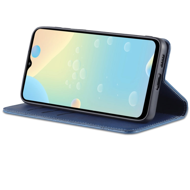 For Samsung Galaxy A53 5G AZNS Magnetic Calf Texture Horizontal Flip Leather Phone Case(Dark Blue)