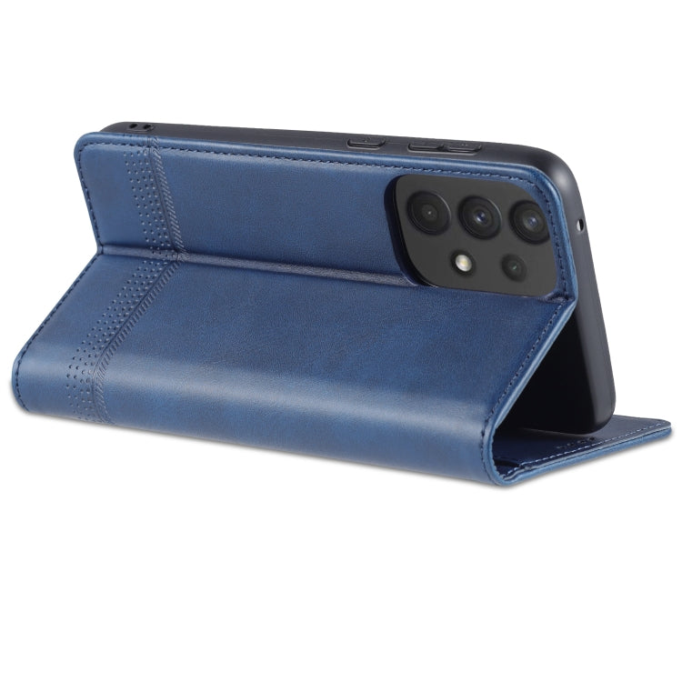 For Samsung Galaxy A53 5G AZNS Magnetic Calf Texture Horizontal Flip Leather Phone Case(Dark Blue)