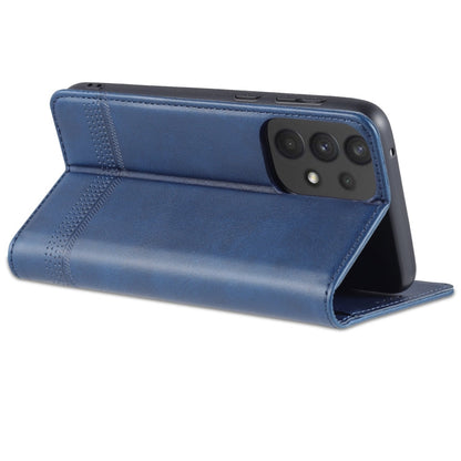For Samsung Galaxy A53 5G AZNS Magnetic Calf Texture Horizontal Flip Leather Phone Case(Dark Blue)