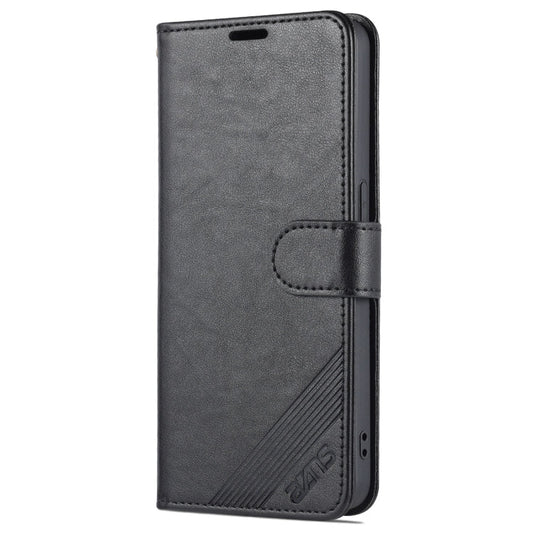 For OPPO Reno7 Pro 5G AZNS Sheepskin Texture Flip Leather Phone Case(Black)