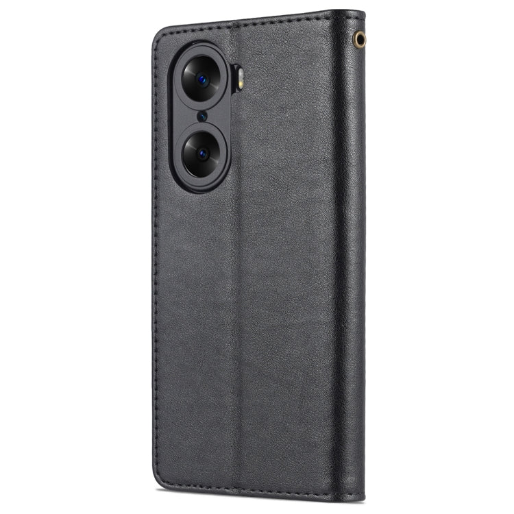 Pour Honor 60 AZNS Étui de téléphone en cuir à rabat texture peau de mouton (noir)