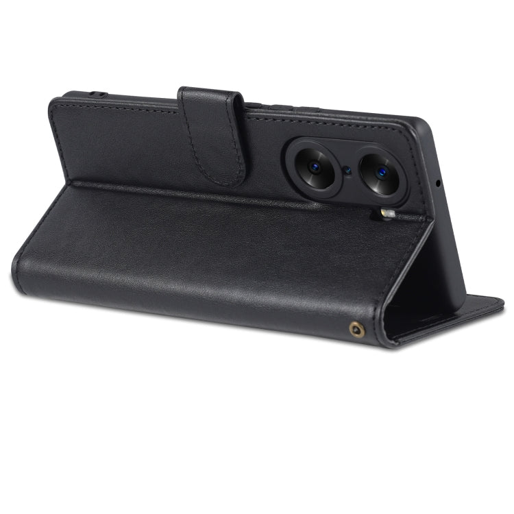 Pour Honor 60 AZNS Étui de téléphone en cuir à rabat texture peau de mouton (noir)