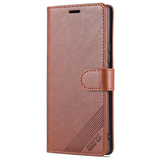 For Honor 60 Pro AZNS Sheepskin Texture Flip Leather Phone Case(Brown)