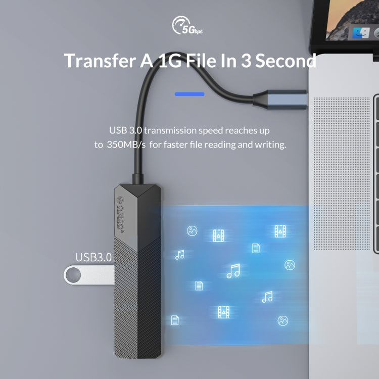 Station d'accueil multifonctionnelle ORICO MDK-6P-GY-BP 6 en 1 Type-C / USB-C (Gris)