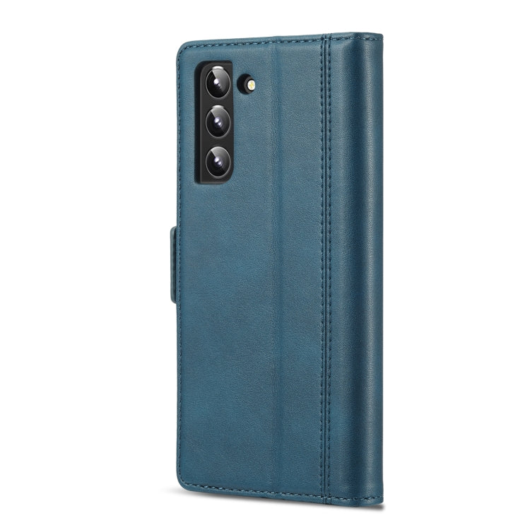 Pour Samsung Galaxy S22+ 5G LC.IMEEKE Étui de Téléphone en Cuir PU + TPU Agréable au Toucher (Bleu)