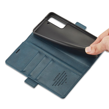 Pour Samsung Galaxy S22+ 5G LC.IMEEKE Étui de Téléphone en Cuir PU + TPU Agréable au Toucher (Bleu)