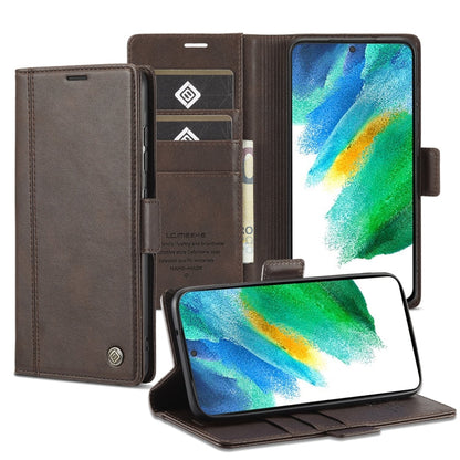 For Samsung Galaxy S22+ 5G LC.IMEEKE PU + TPU Skin-friendly Feeling Leather Phone Case(Coffee)