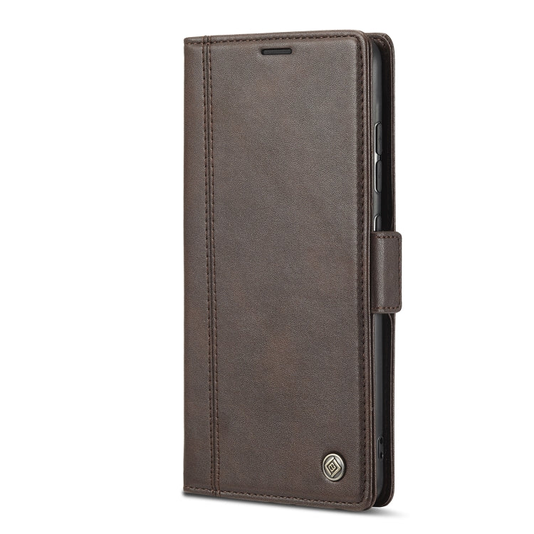 For Samsung Galaxy S22+ 5G LC.IMEEKE PU + TPU Skin-friendly Feeling Leather Phone Case(Coffee)