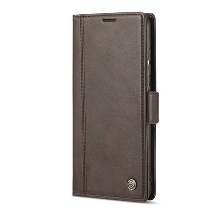 For Samsung Galaxy S22+ 5G LC.IMEEKE PU + TPU Skin-friendly Feeling Leather Phone Case(Coffee)