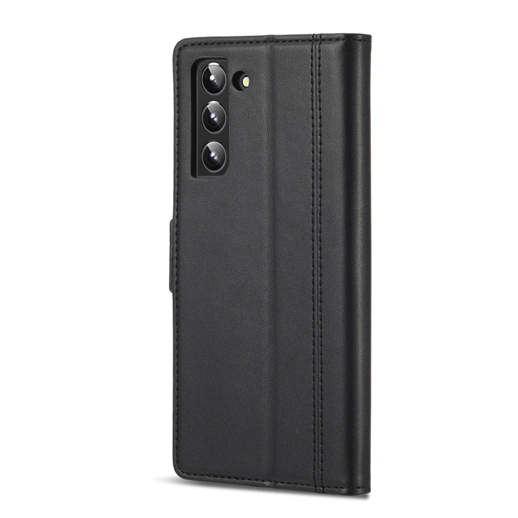 For Samsung Galaxy S22+ 5G LC.IMEEKE PU + TPU Skin-friendly Feeling Leather Phone Case(Black)