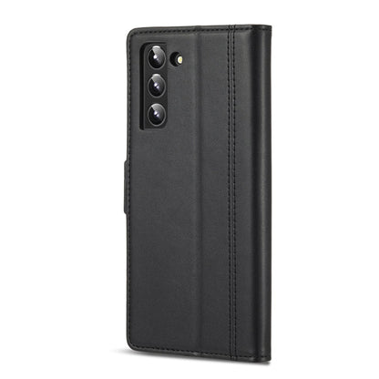 For Samsung Galaxy S22+ 5G LC.IMEEKE PU + TPU Skin-friendly Feeling Leather Phone Case(Black)