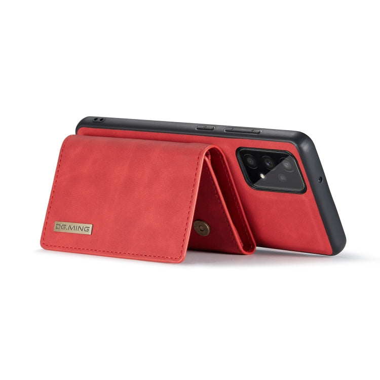 For Samsung Galaxy A53 5G DG.MING M1 Series 3-Fold Multi Card Wallet  Phone Case(Red)