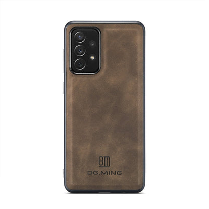 For Samsung Galaxy A73 5G DG.MING M1 Series 3-Fold Multi Card Wallet  Phone Case(Coffee)