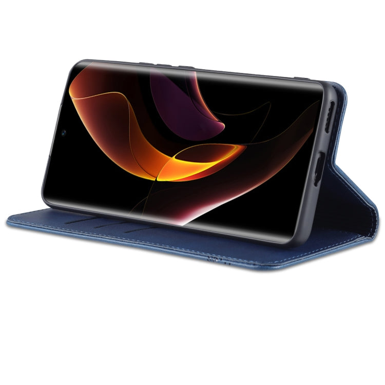 For Honor 60 AZNS Magnetic Calf Texture Horizontal Flip Leather Phone Case(Dark Blue)