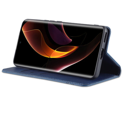 For Honor 60 AZNS Magnetic Calf Texture Horizontal Flip Leather Phone Case(Dark Blue)