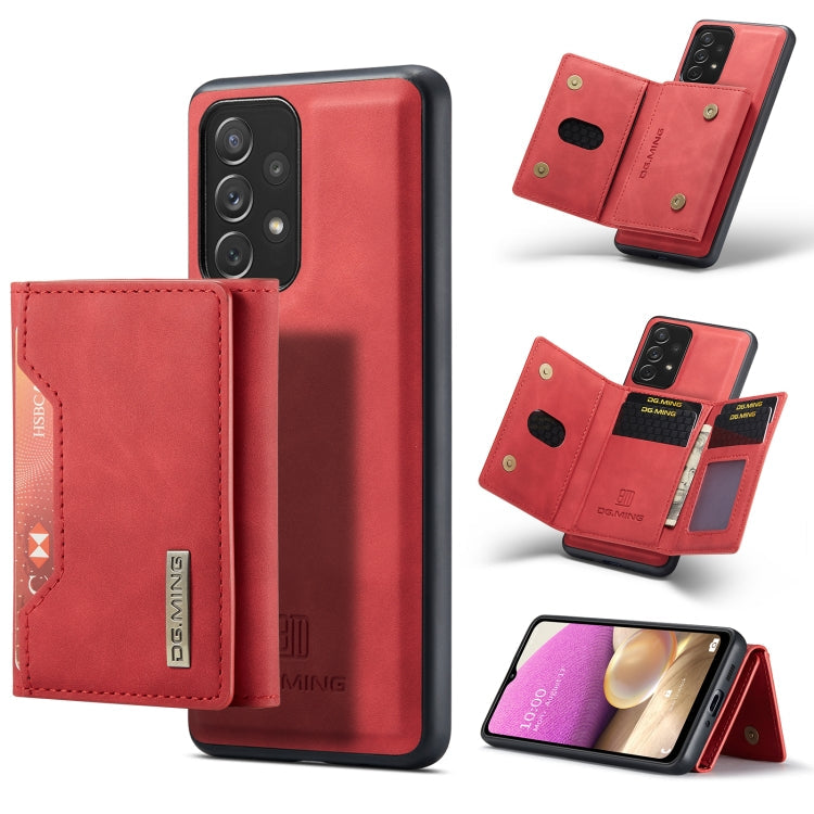For Samsung Galaxy A33 5G DG.MING M2 Series 3-Fold Multi Card Bag Phone Case(Red)