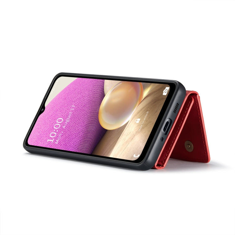 For Samsung Galaxy A33 5G DG.MING M2 Series 3-Fold Multi Card Bag Phone Case(Red)