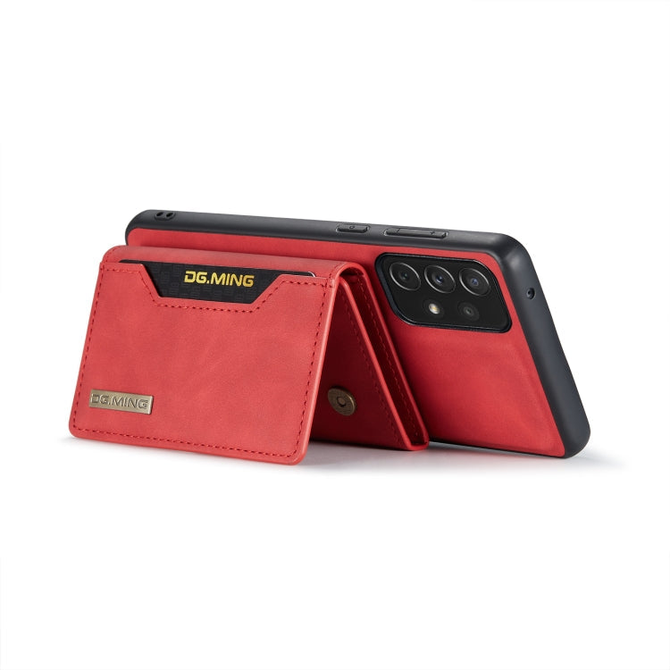 For Samsung Galaxy A33 5G DG.MING M2 Series 3-Fold Multi Card Bag Phone Case(Red)