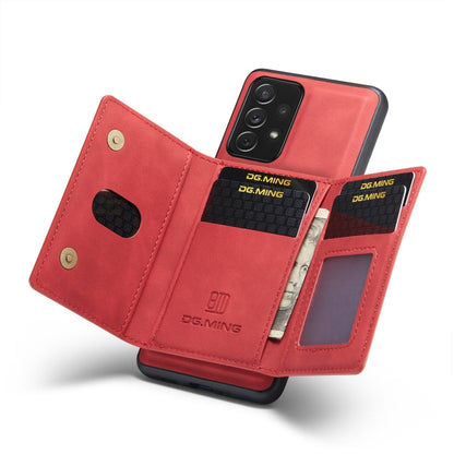 For Samsung Galaxy A33 5G DG.MING M2 Series 3-Fold Multi Card Bag Phone Case(Red)