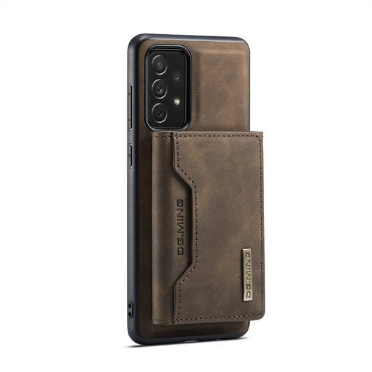 For Samsung Galaxy A33 5G DG.MING M2 Series 3-Fold Multi Card Bag Phone Case(Coffee)