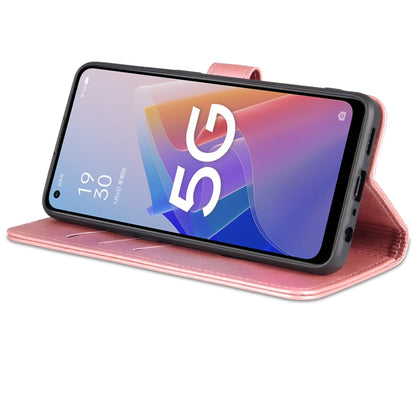 For OPPO A96 5G / Reno7 5G Overseas Version & OnePlus Nord N20 5G AZNS Skin Feel Calf Texture Horizontal Flip Leather Phone Case(Rose Gold)