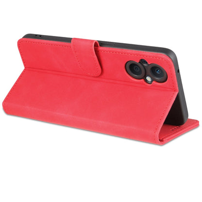 Pour OPPO A96 5G / Reno7 5G version internationale & OnePlus Nord N20 5G AZNS Étui en cuir à rabat horizontal texture veau effet peau (rouge)
