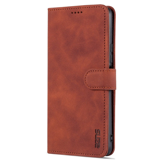 For vivo Y76s 5G / Y74s AZNS Skin Feel Calf Texture Horizontal Flip Leather Phone Case(Brown)