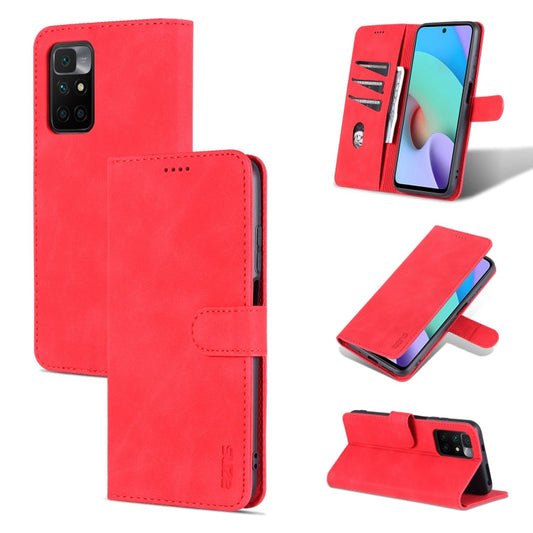 Pour Xiaomi Redmi Note 11 4G Global / Note 11S AZNS Housse de téléphone en cuir à rabat horizontal avec texture veau (rouge)