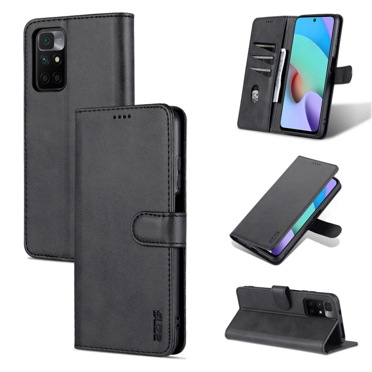 Pour Xiaomi Redmi Note 11 4G Global / Note 11S AZNS Housse de téléphone en cuir à rabat horizontal avec texture veau (Noir)