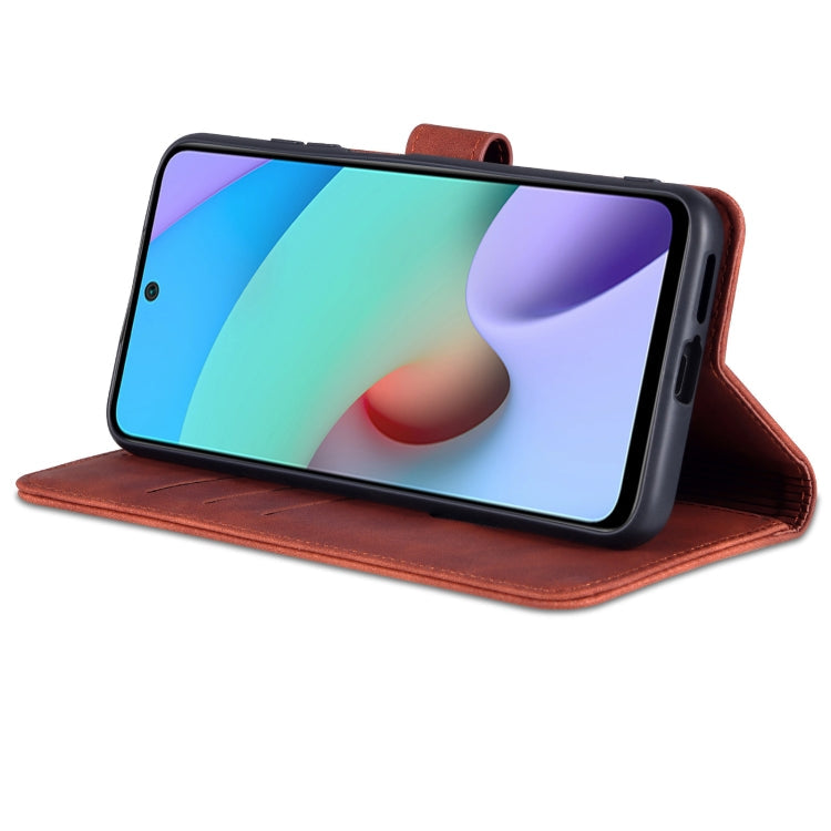 For Xiaomi Redmi Note 11 Pro Foreign Version AZNS Skin Feel Calf Texture Horizontal Flip Leather Phone Case(Brown)
