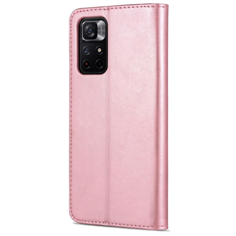 For Xiaomi Redmi Note 11 Pro Foreign Version AZNS Skin Feel Calf Texture Horizontal Flip Leather Phone Case(Rose Gold)