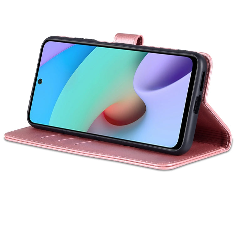 For Xiaomi Redmi Note 11 Pro Foreign Version AZNS Skin Feel Calf Texture Horizontal Flip Leather Phone Case(Rose Gold)