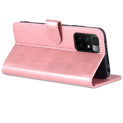 For Xiaomi Redmi Note 11 Pro Foreign Version AZNS Skin Feel Calf Texture Horizontal Flip Leather Phone Case(Rose Gold)