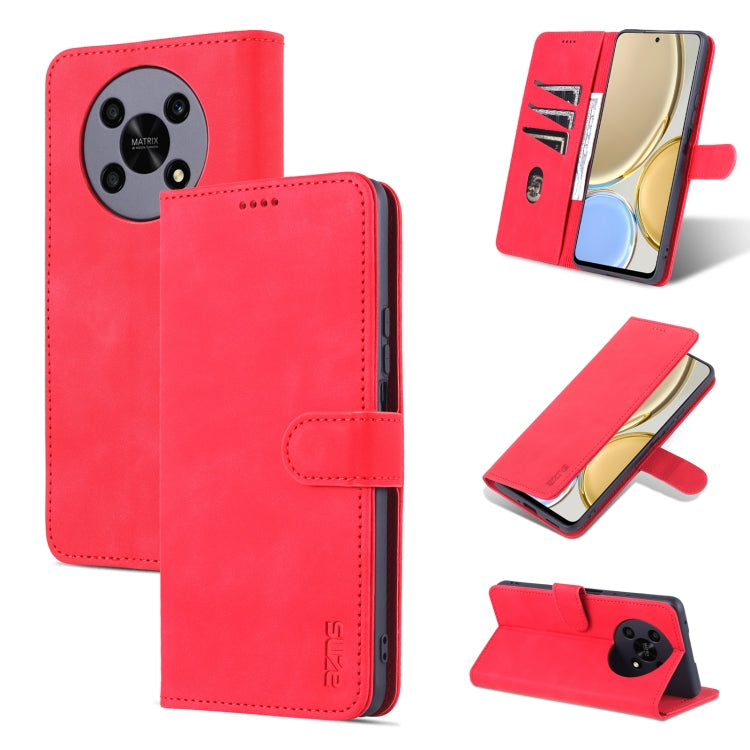Étui de téléphone en cuir à rabat horizontal avec texture de veau pour Honor X30 AZNS (rouge)