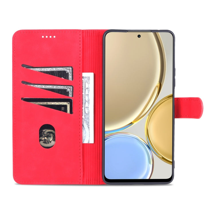 Étui de téléphone en cuir à rabat horizontal avec texture de veau pour Honor X30 AZNS (rouge)