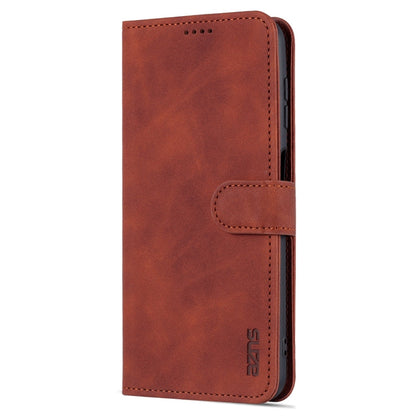 For Samsung Galaxy A13 4G AZNS Skin Feel Calf Texture Horizontal Flip Leather Phone Case(Brown)